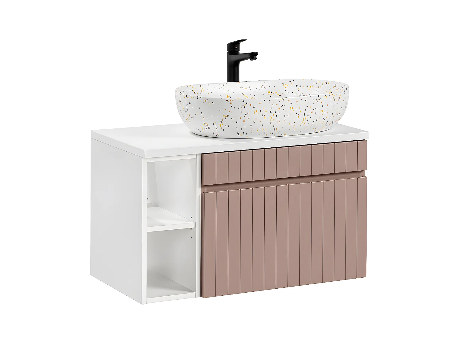 Mobile bagno con lavabo Zelie rosa 80cm