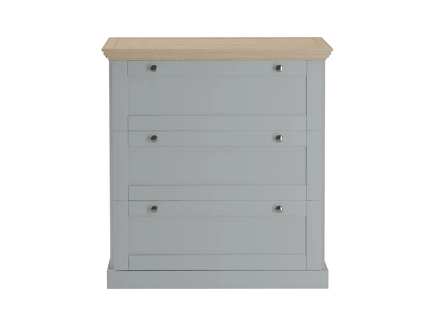 Binz | Commode avec 3 tiroirs Gris / Chêne