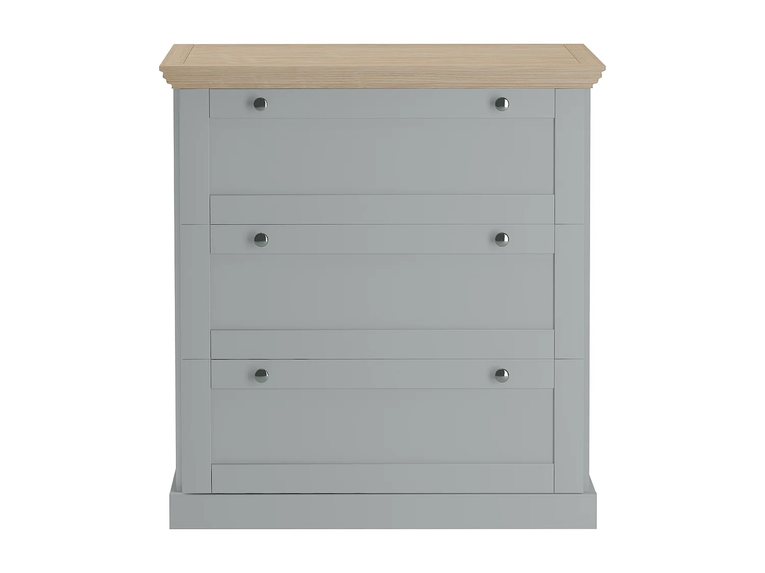 Binz | Commode avec 3 tiroirs Gris / Chêne