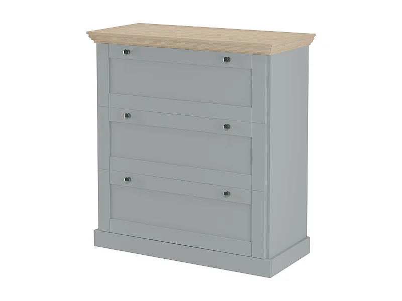 Binz | Commode avec 3 tiroirs Gris / Chêne