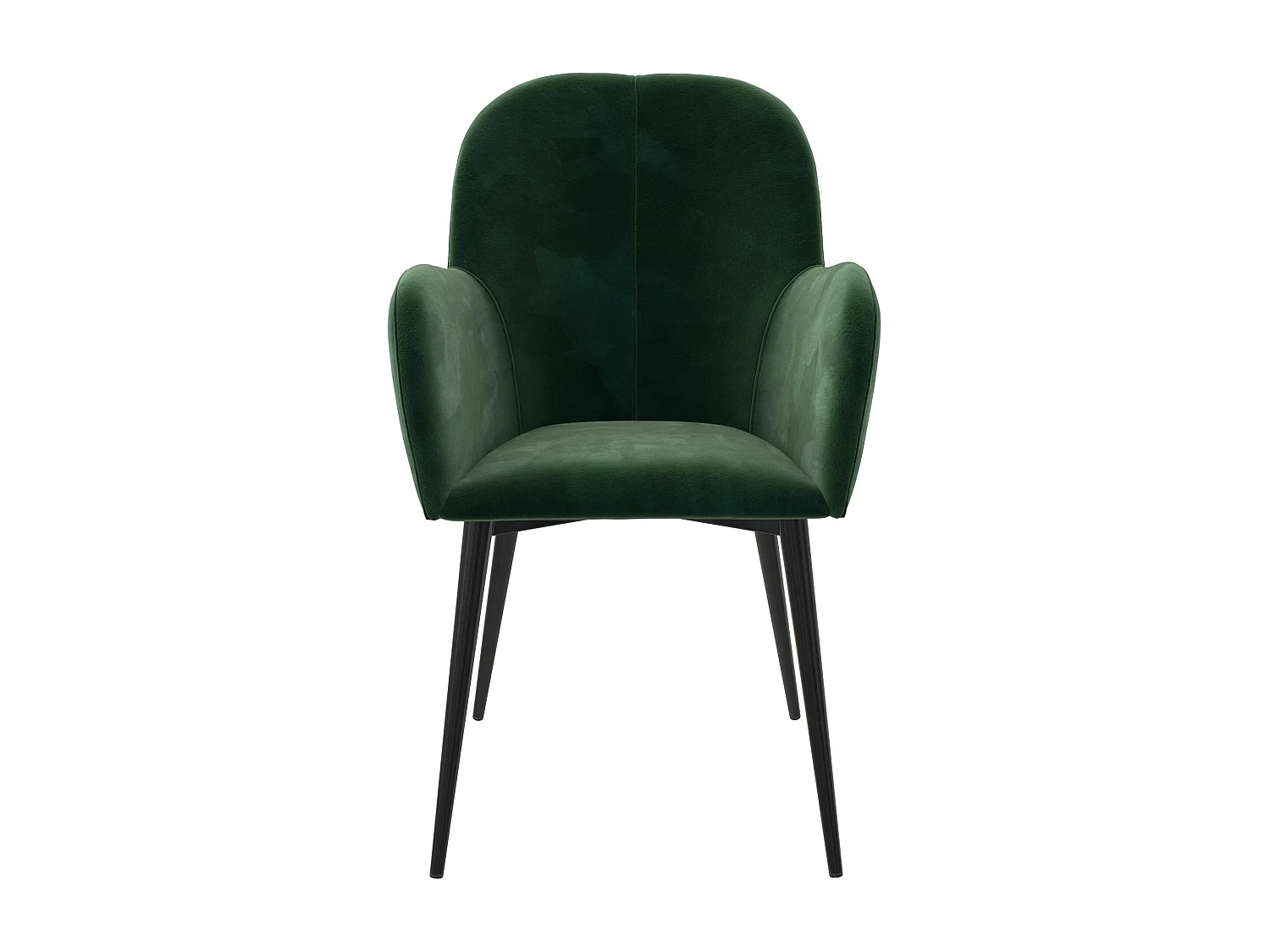 Fitz | Chaise tapissée en velours vert et pieds en métal noir