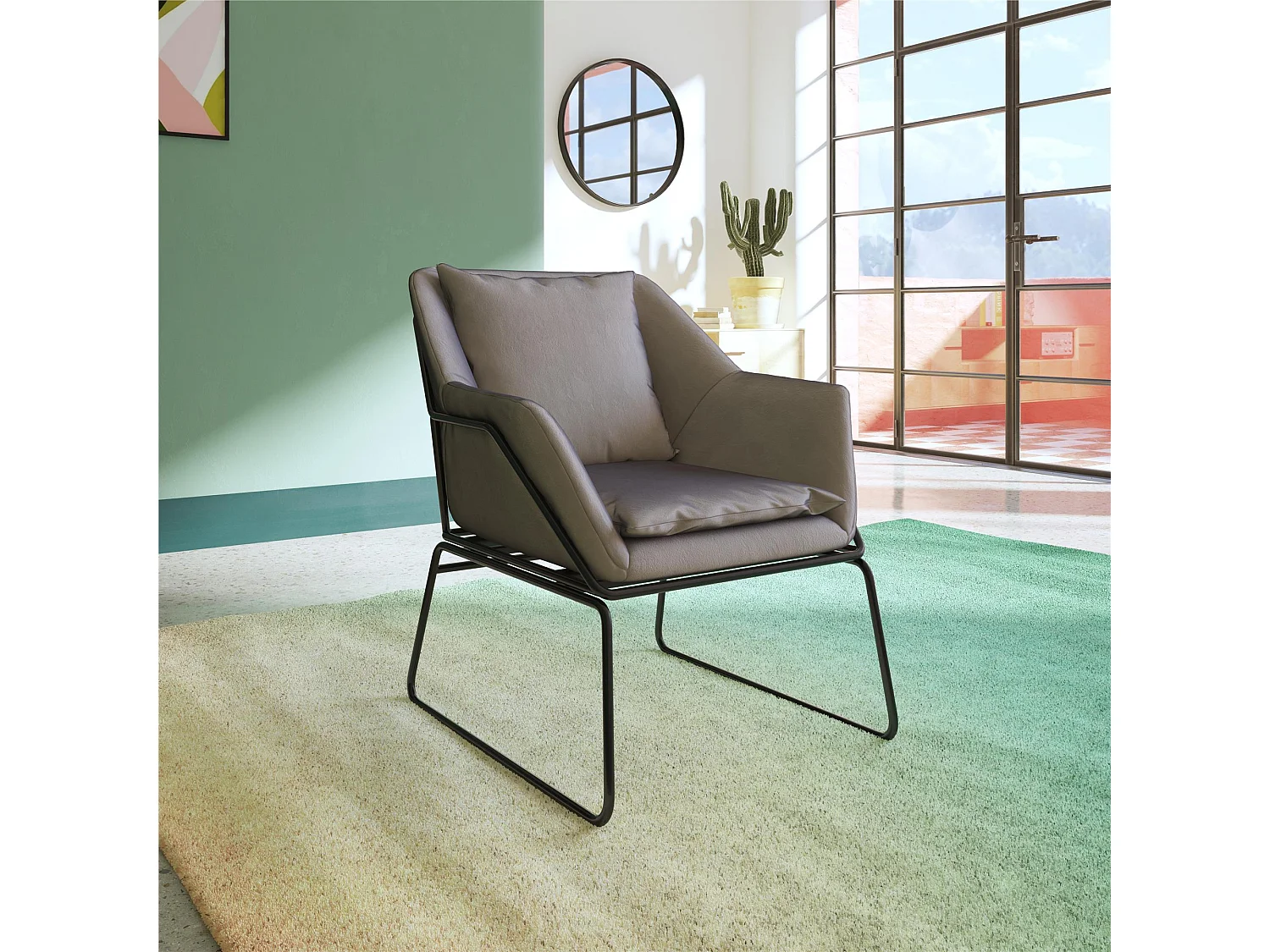 Avery | Chaise en velours gris