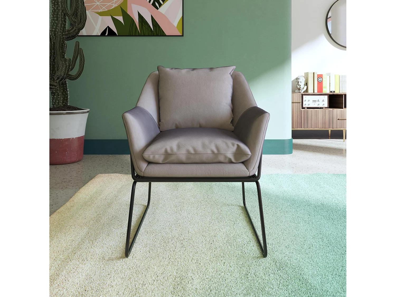 Avery | Chaise en velours gris