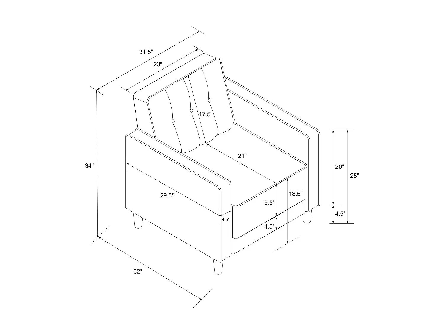 Accent Stoel in Fluweel Grijs