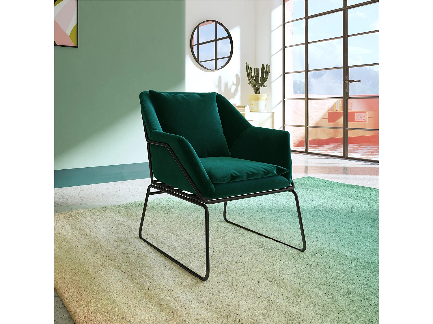 Avery | Chaise en velours vert