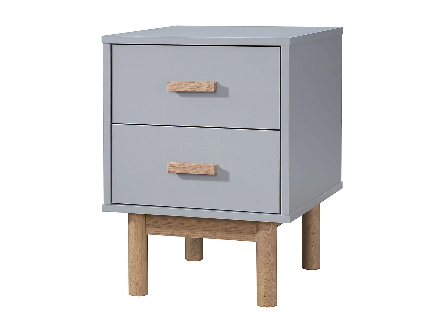 Comodino con 2 cassetti Rovere grigio