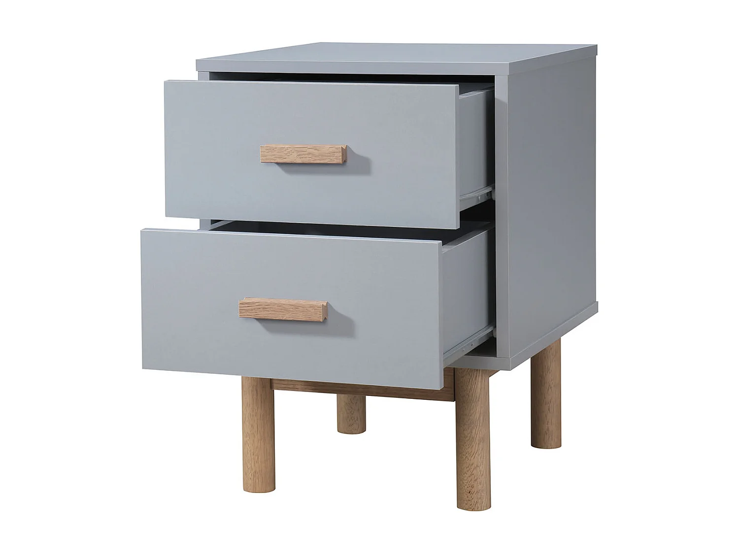 Comodino con 2 cassetti Rovere grigio