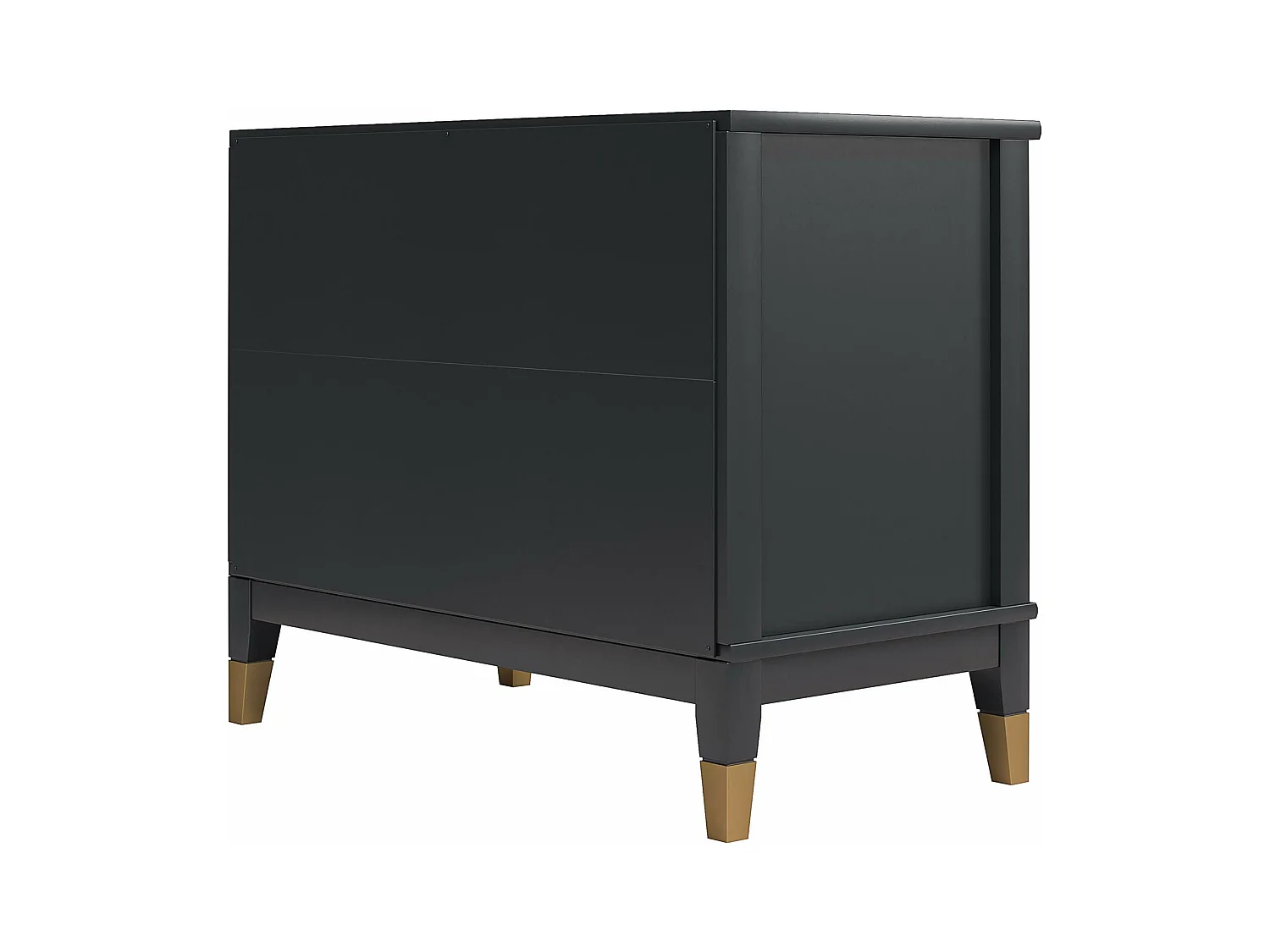 Westerleigh | Nachttisch mit 2 Schubladen und 1 Ablage in Schwarz