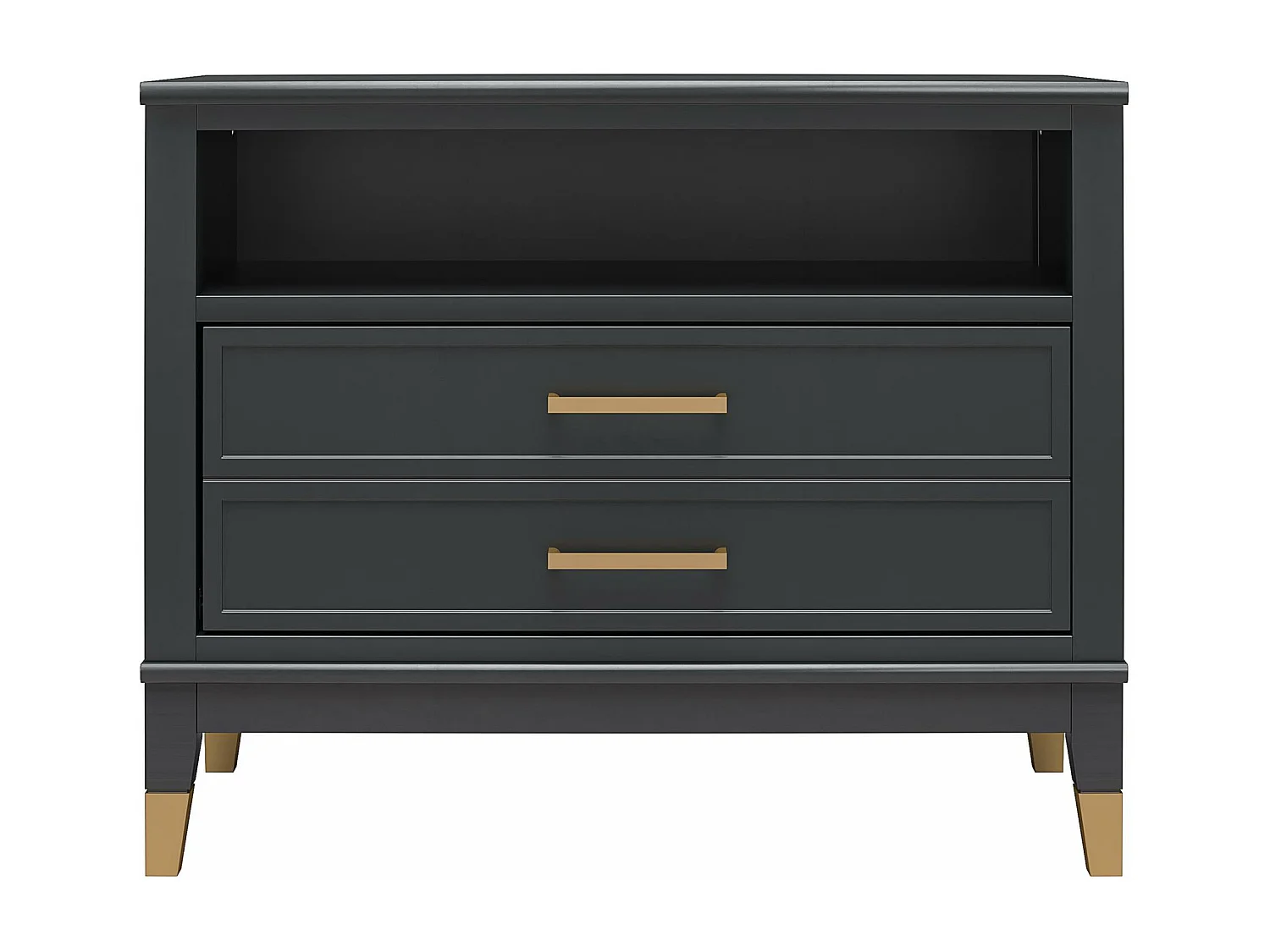 Westerleigh | Table de chevet à 1 tiroir et 1 étagère en noir