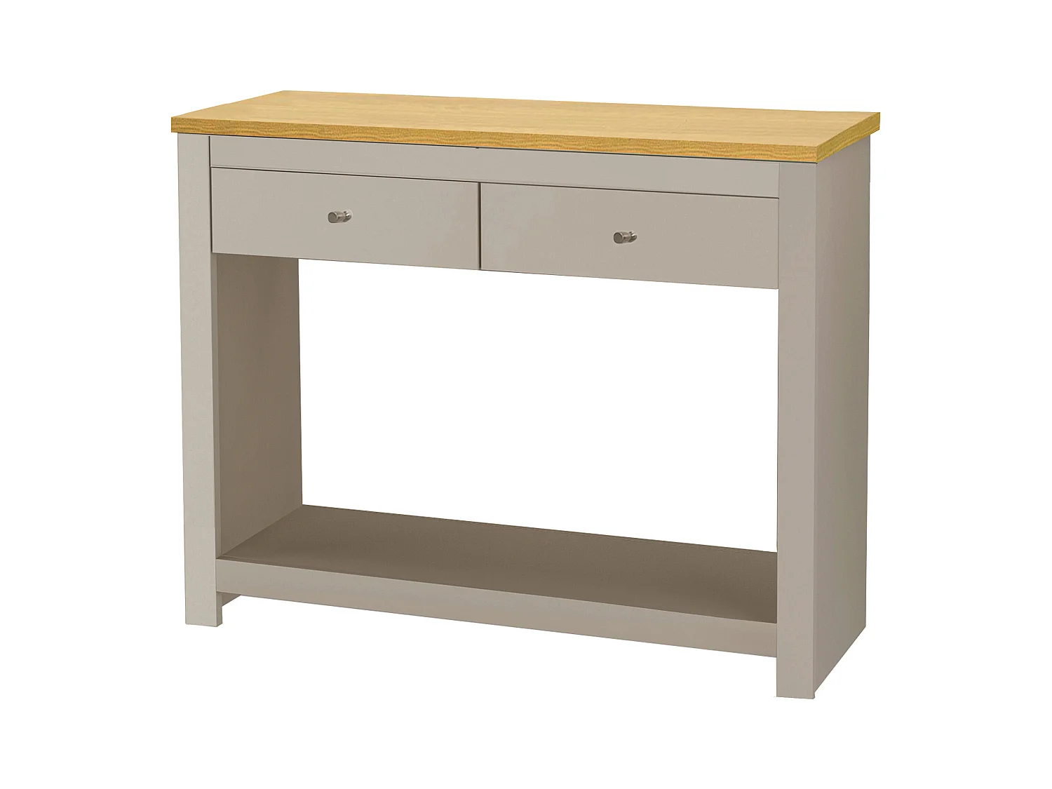 Emerald | Table console avec 2 tiroirs en MDF chêne et crème