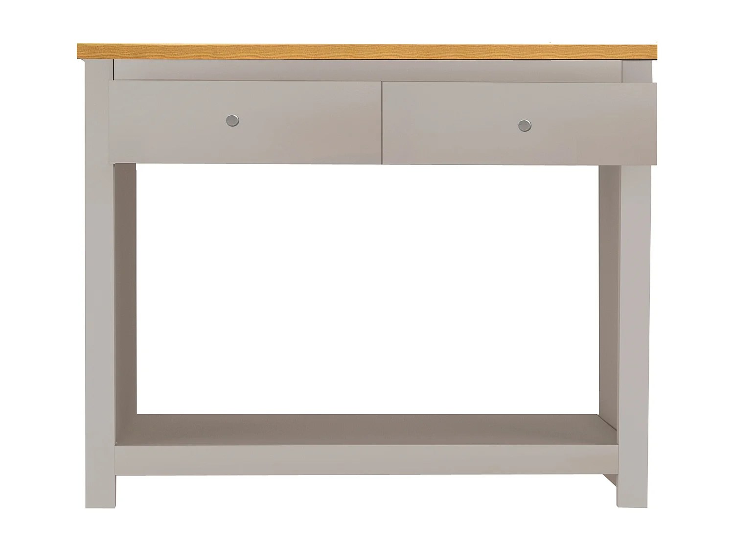 Emerald | Table console avec 2 tiroirs en MDF chêne et crème