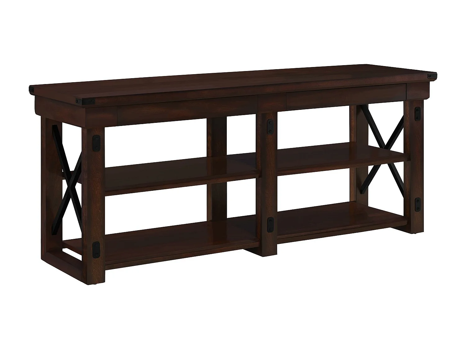 TV-Ständer 2 offene Ablagen aus MDF Espresso