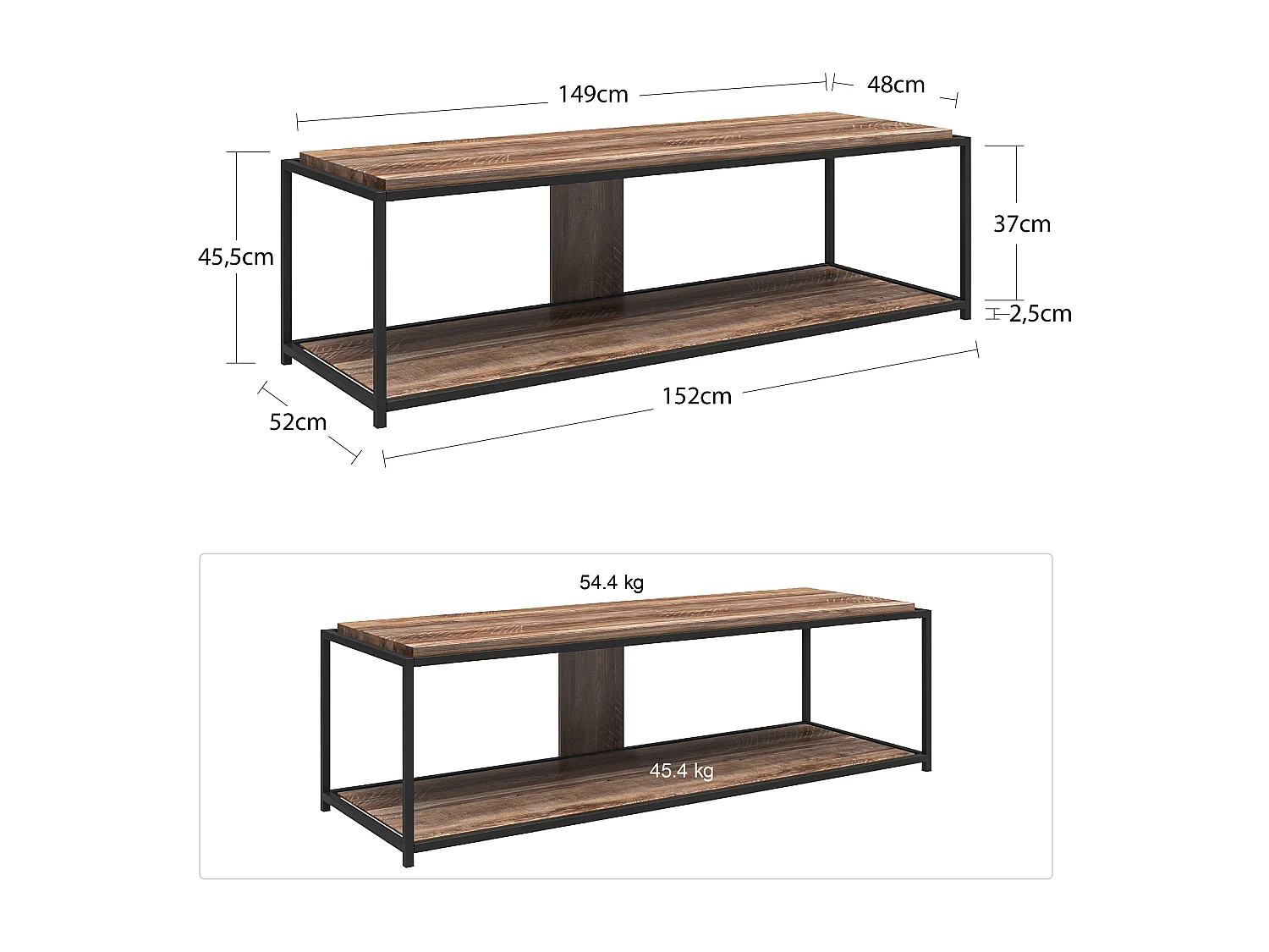 Mueble TV 65 Roble envejecido
