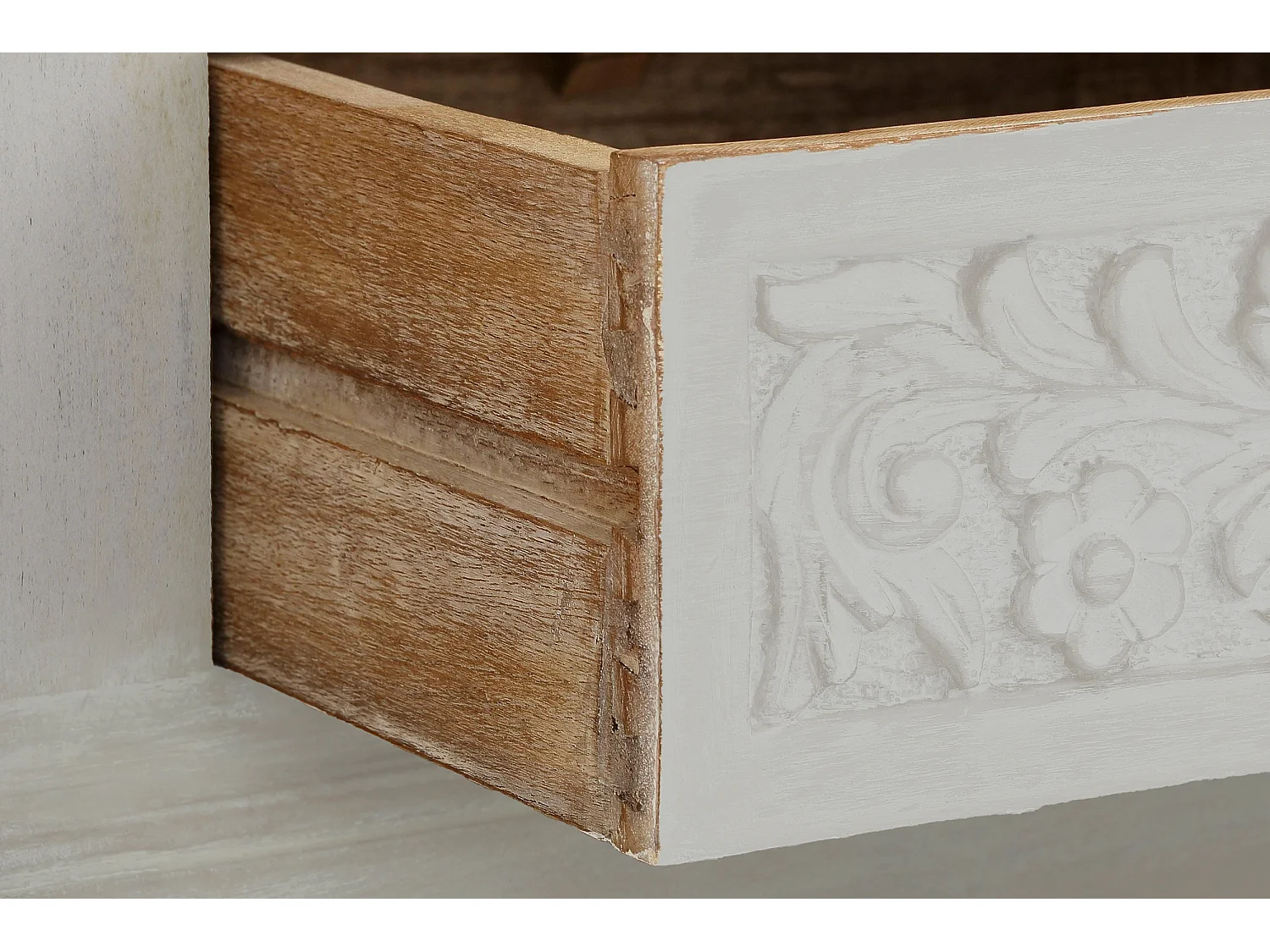 Armário de TV barroco com 2 portas de vidro em MDF cinzento