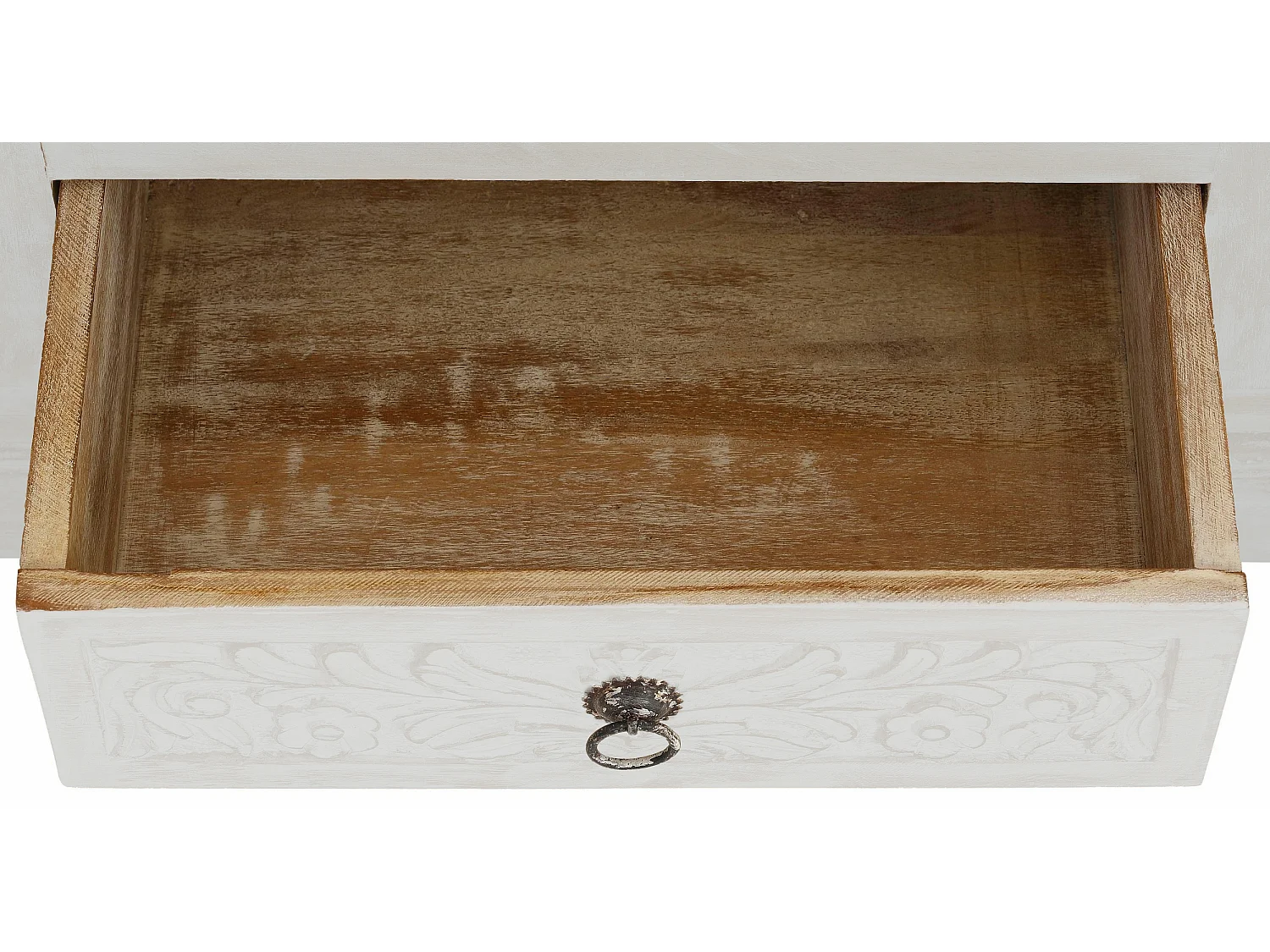 Armário de TV barroco com 2 portas de vidro em MDF cinzento