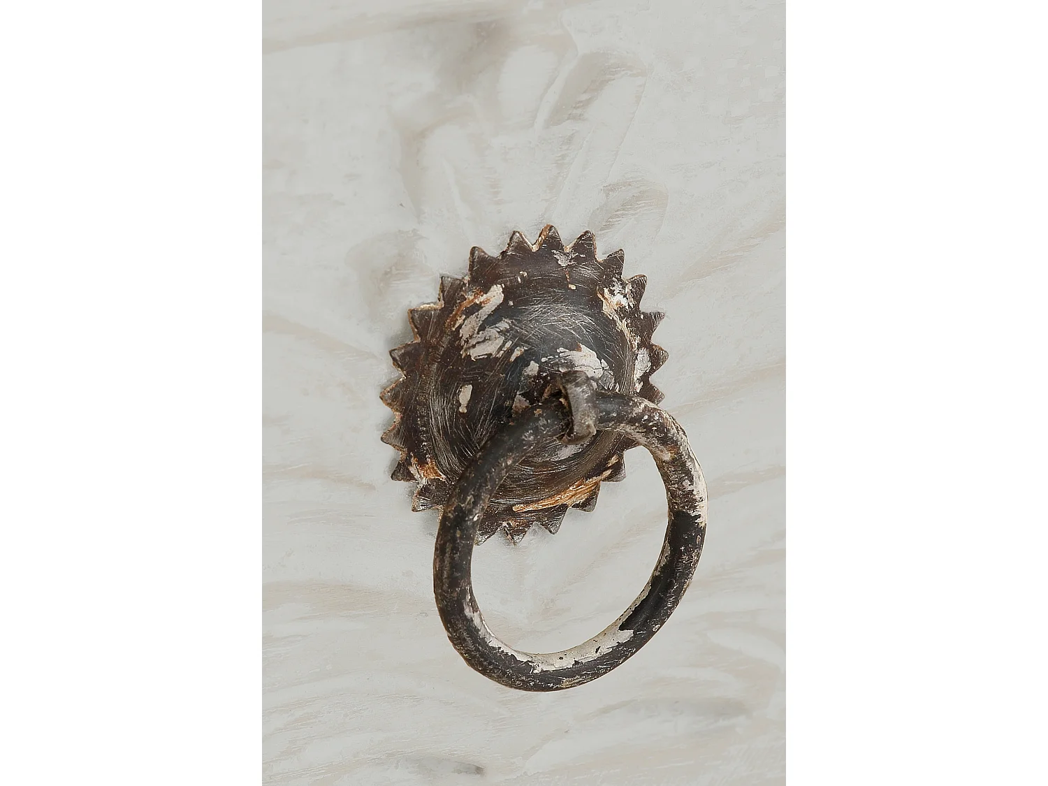 Armário de TV barroco com 2 portas de vidro em MDF cinzento