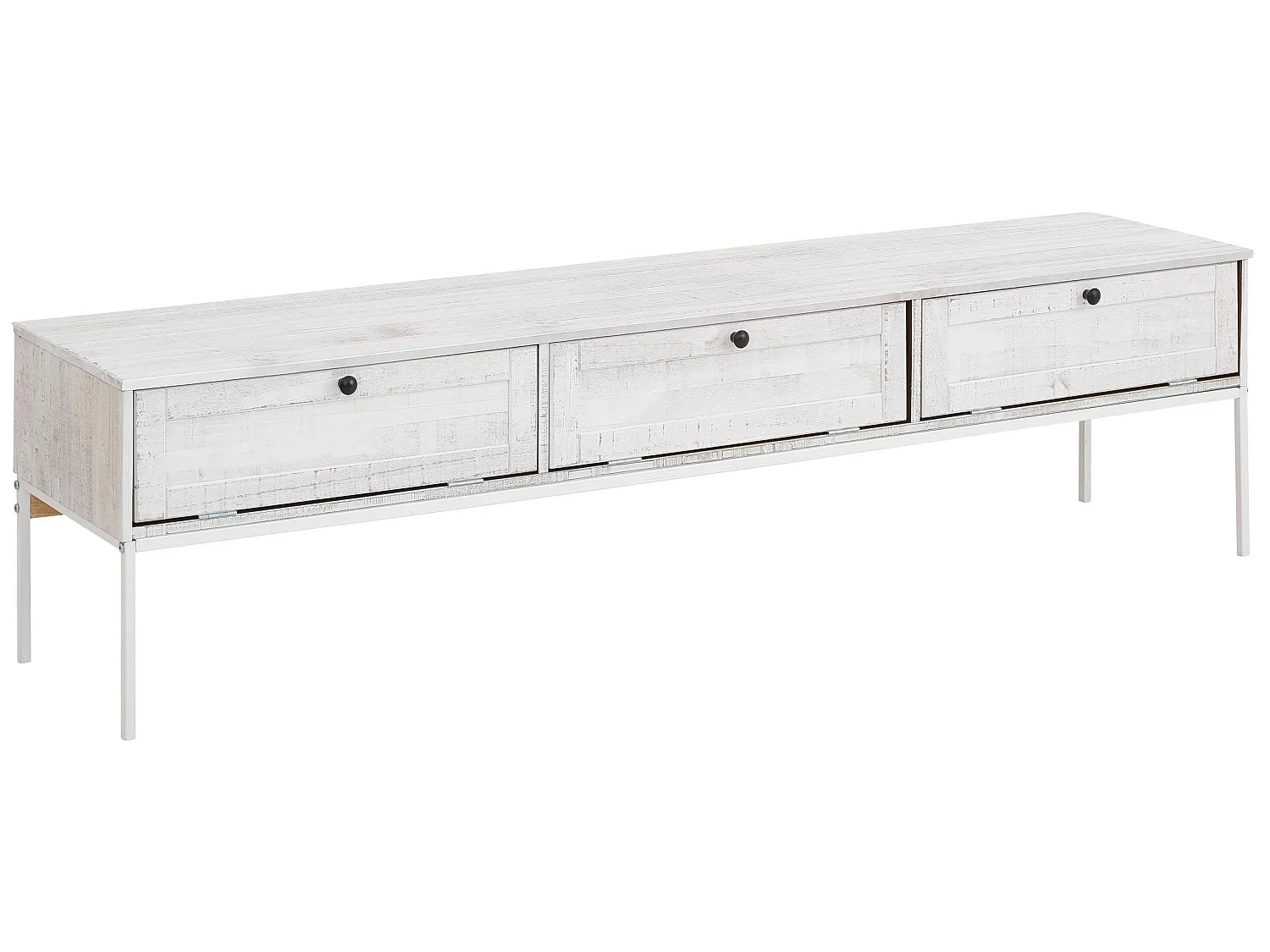 Freya | Móvel TV com 3 portas de abrir em Pinho Creme Branco