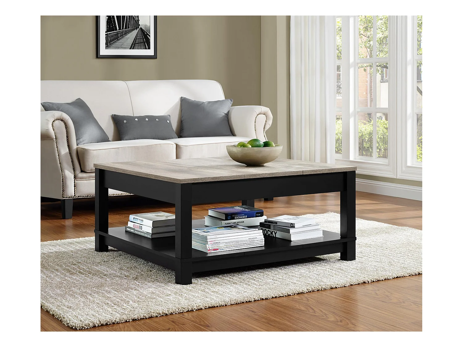 Carver | Table basse en aspect bois noir