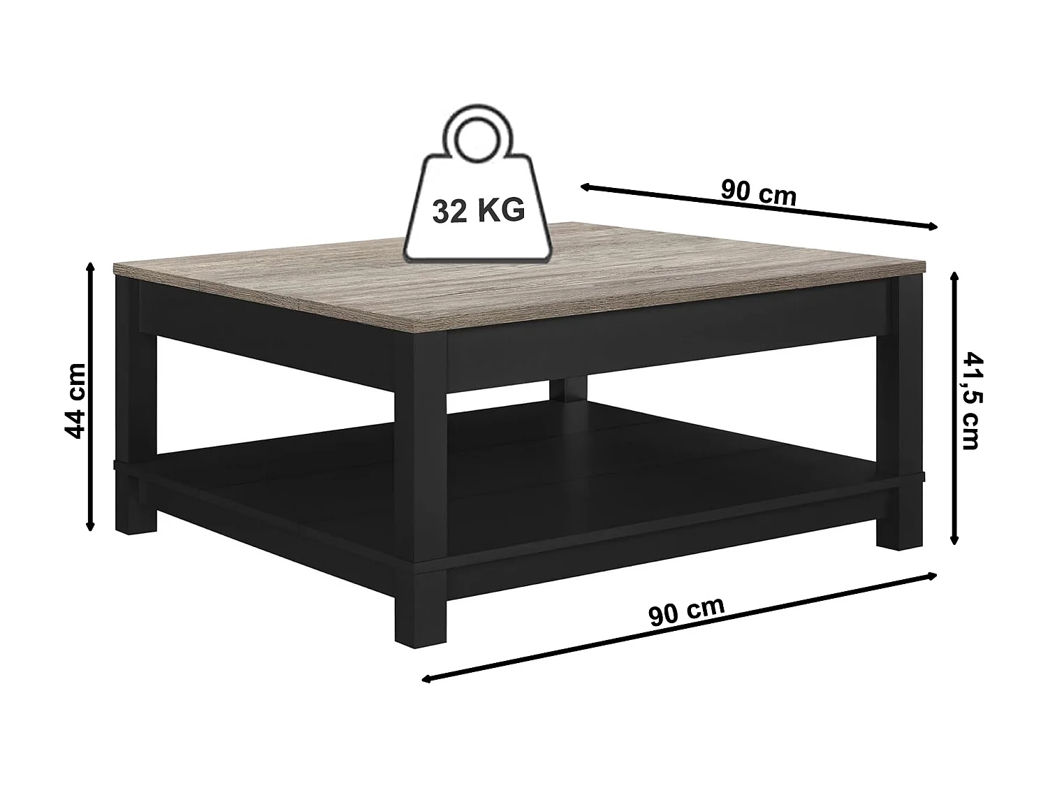 Carver | Table basse en aspect bois noir