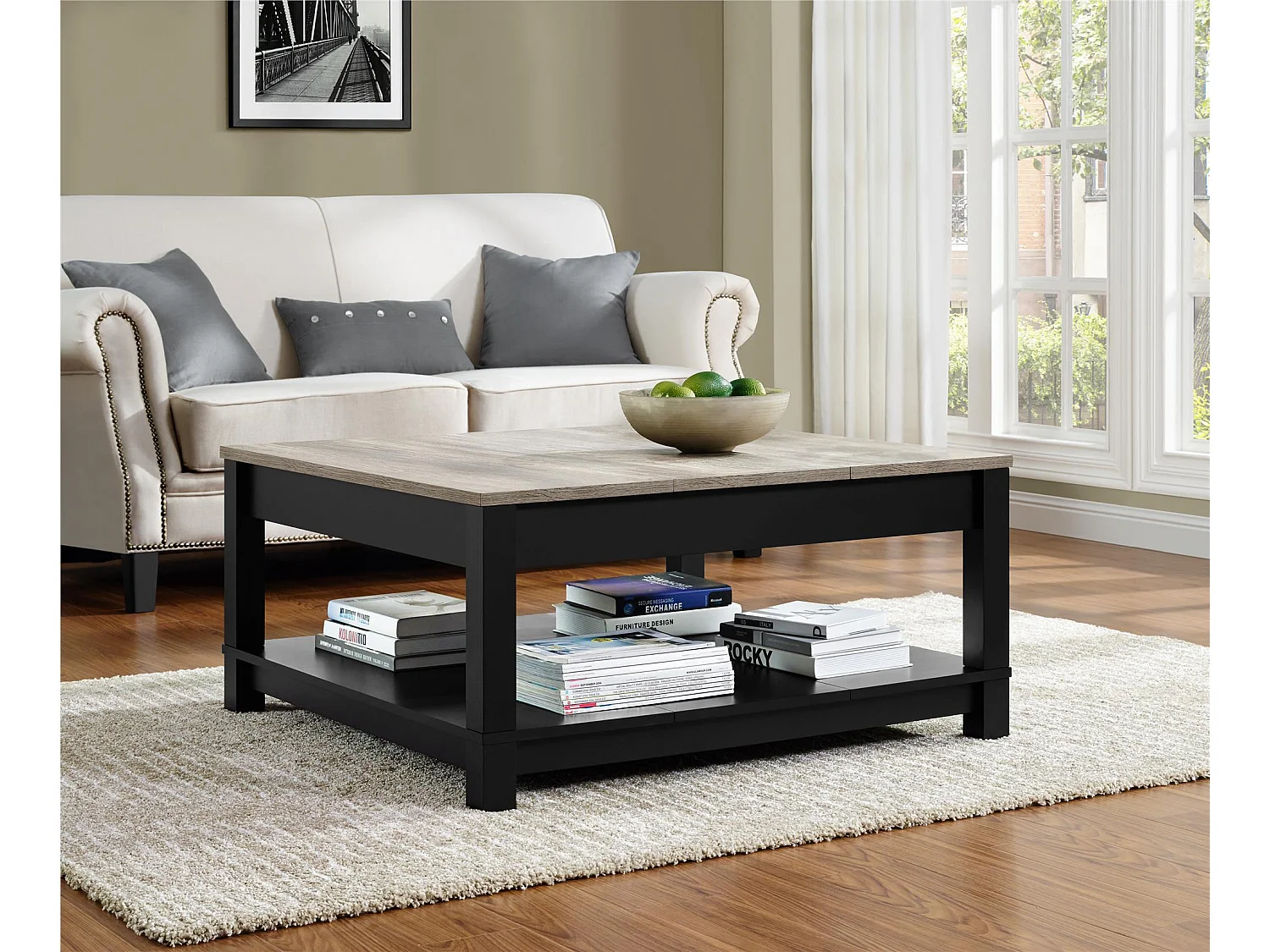 Carver | Table basse en aspect bois noir