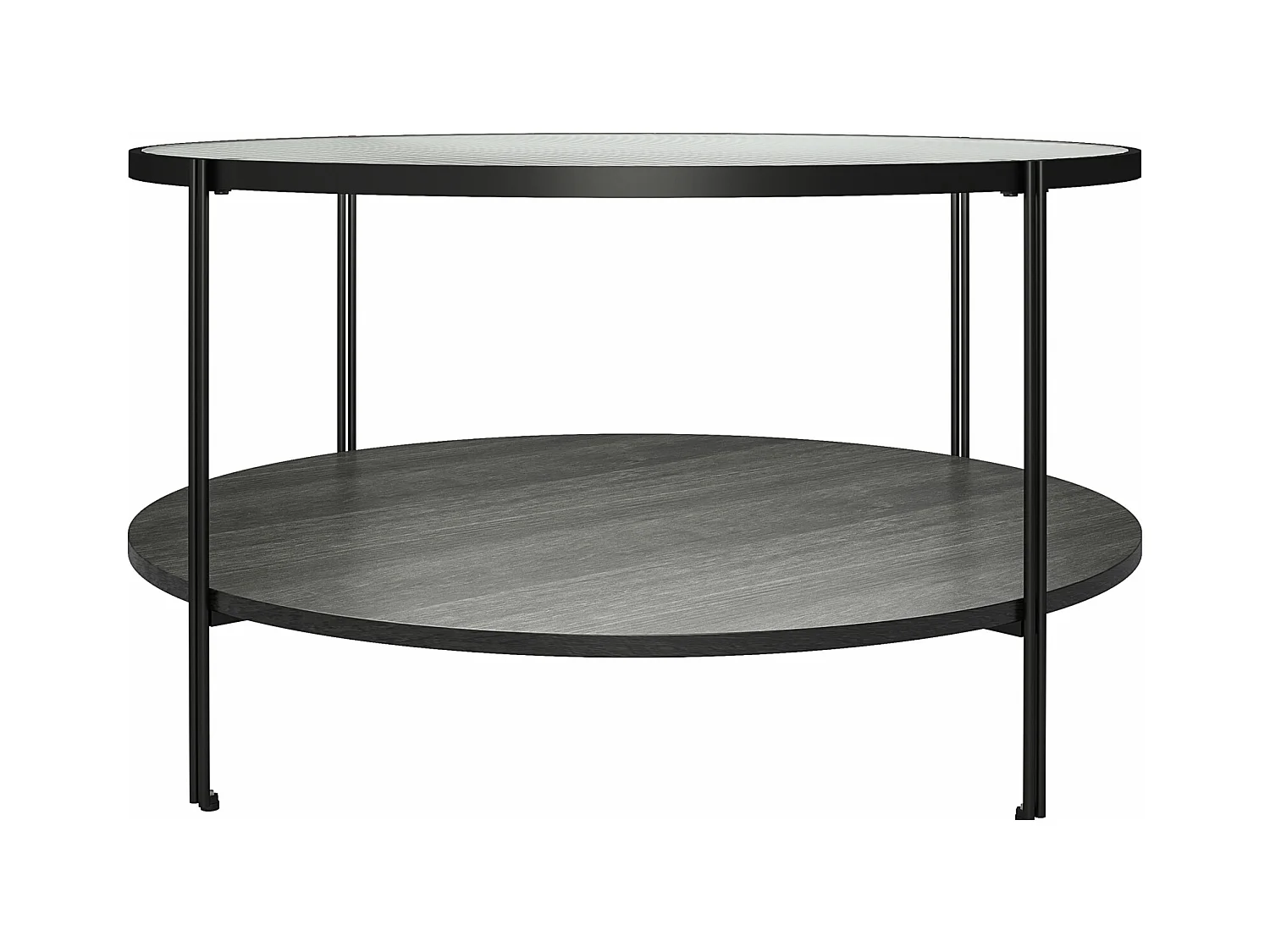 Mesa de Centro Redonda Roble Negro