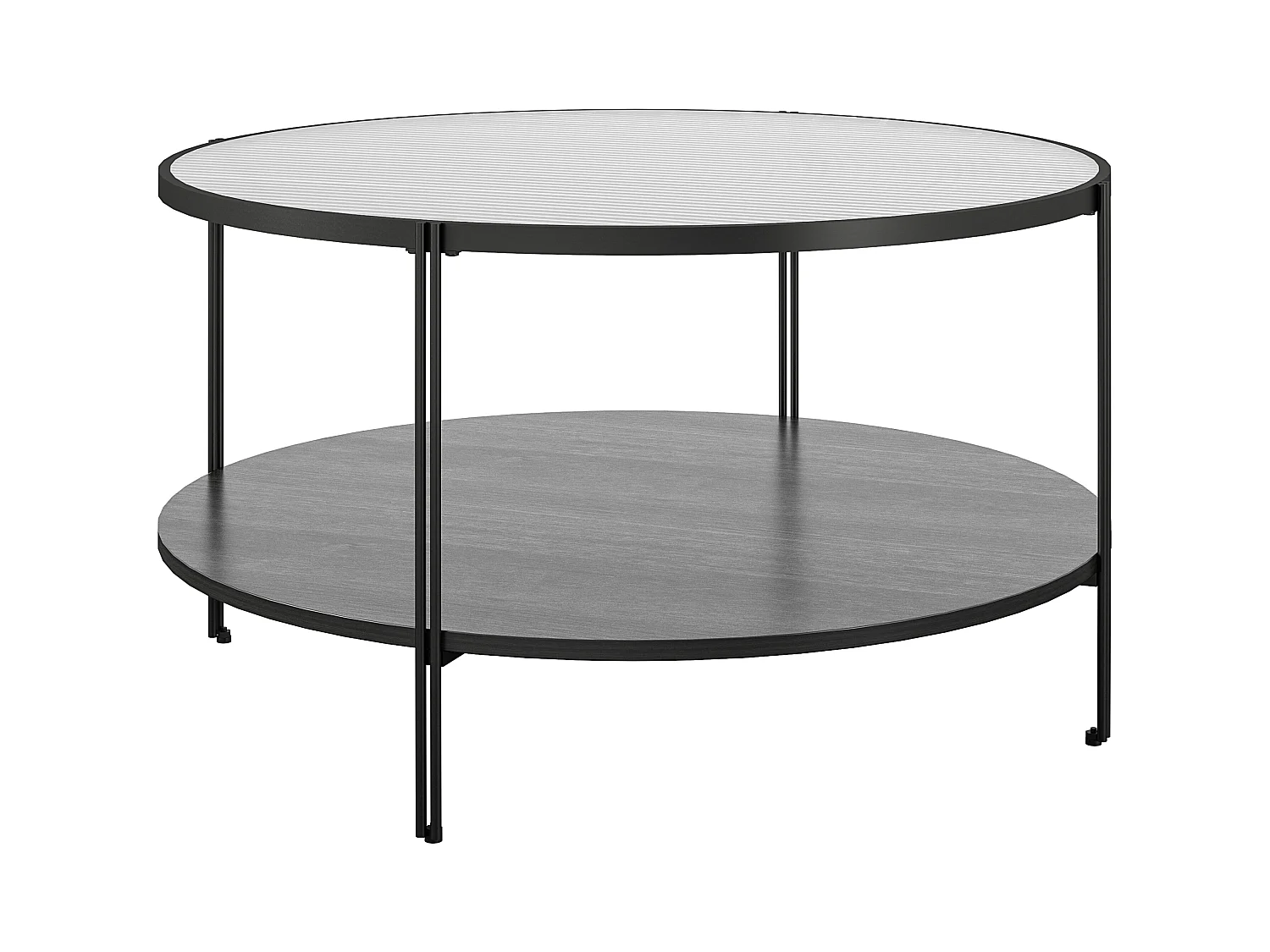 Wainwright | Table basse ronde en Noir / Chêne