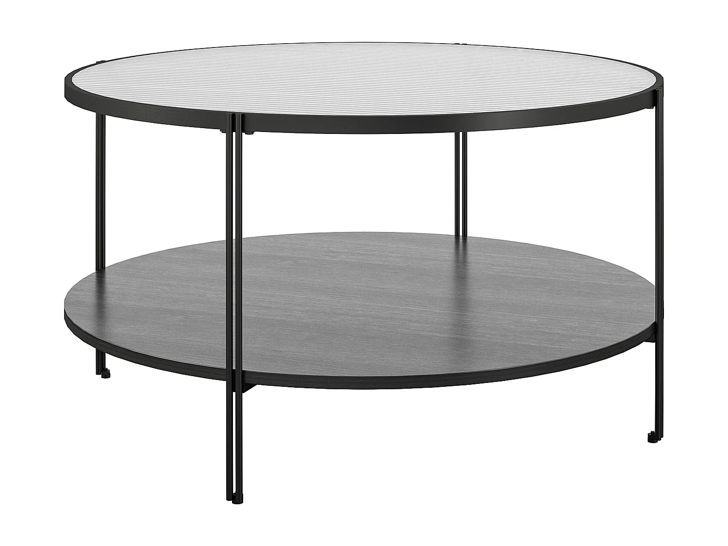 Ronde Salontafel Zwart Eiken