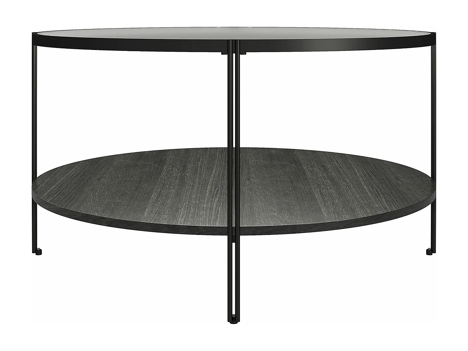 Ronde Salontafel Zwart Eiken