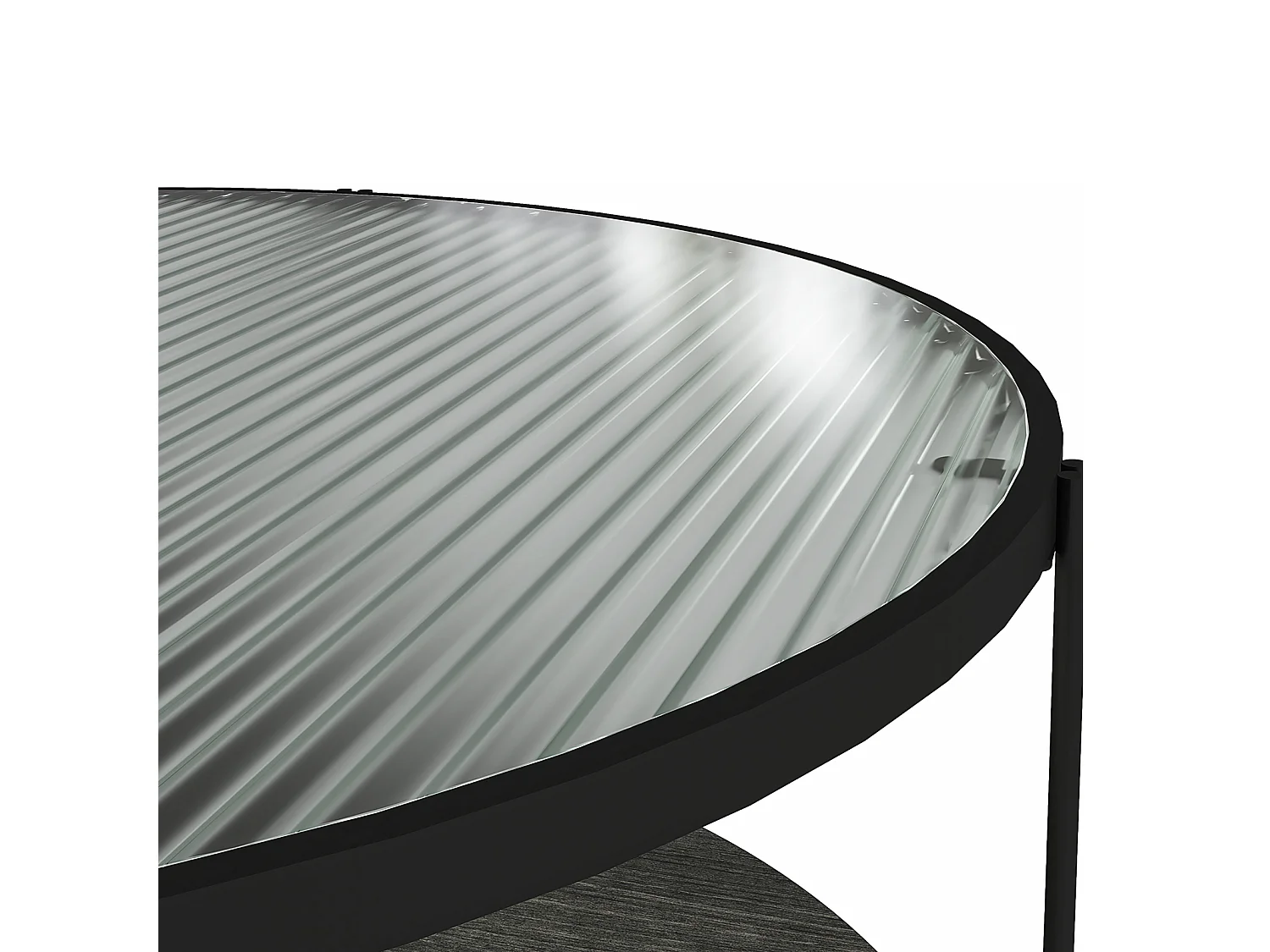 Ronde Salontafel Zwart Eiken