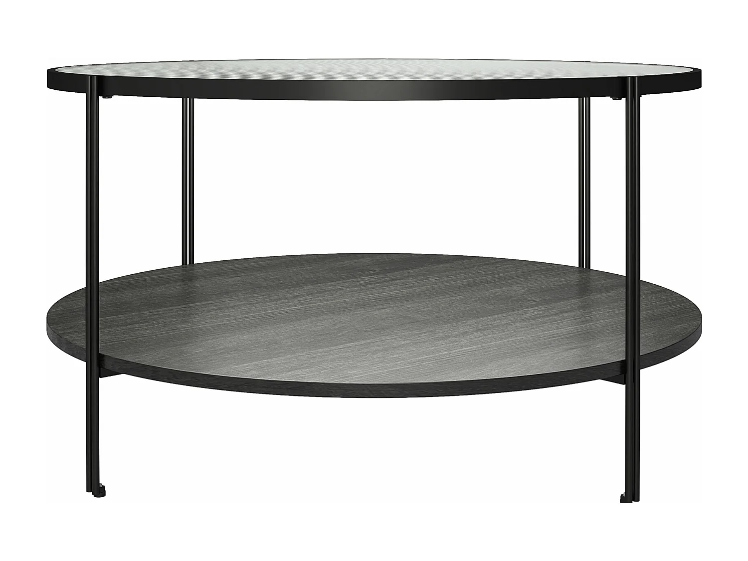 Wainwright | Table basse ronde en Noir / Chêne