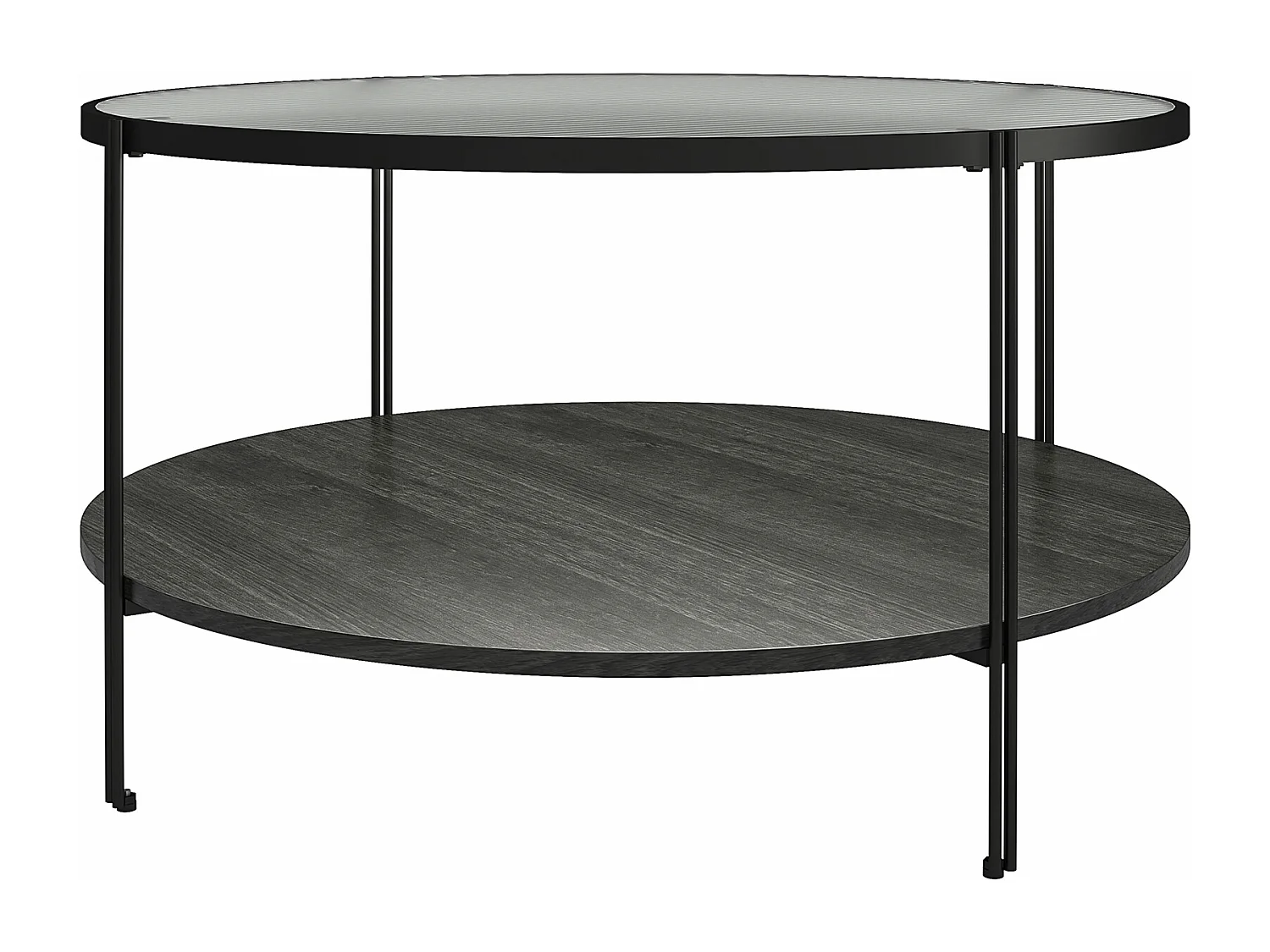 Wainwright | Table basse ronde en Noir / Chêne