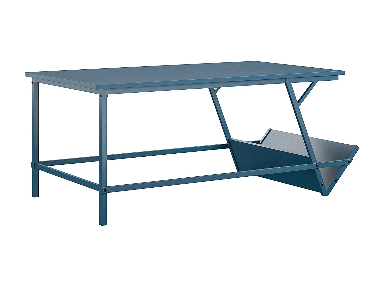 Regal | Couchtisch in Holzoptik Blau