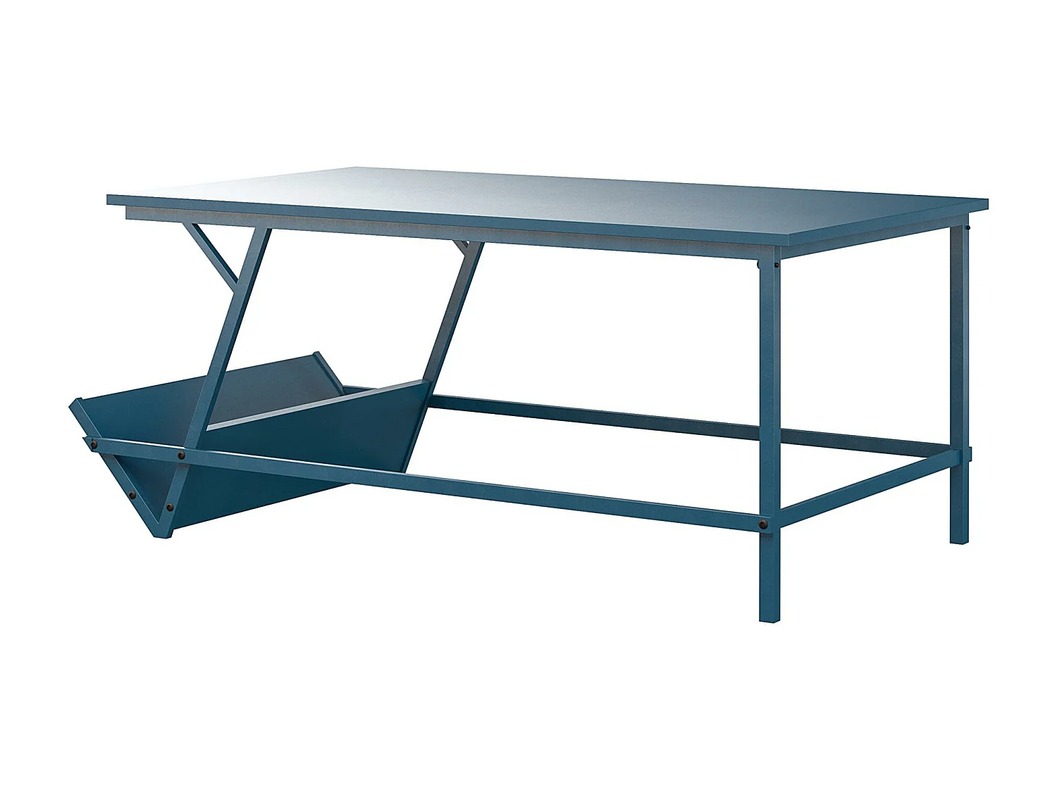 Regal | Couchtisch in Holzoptik Blau