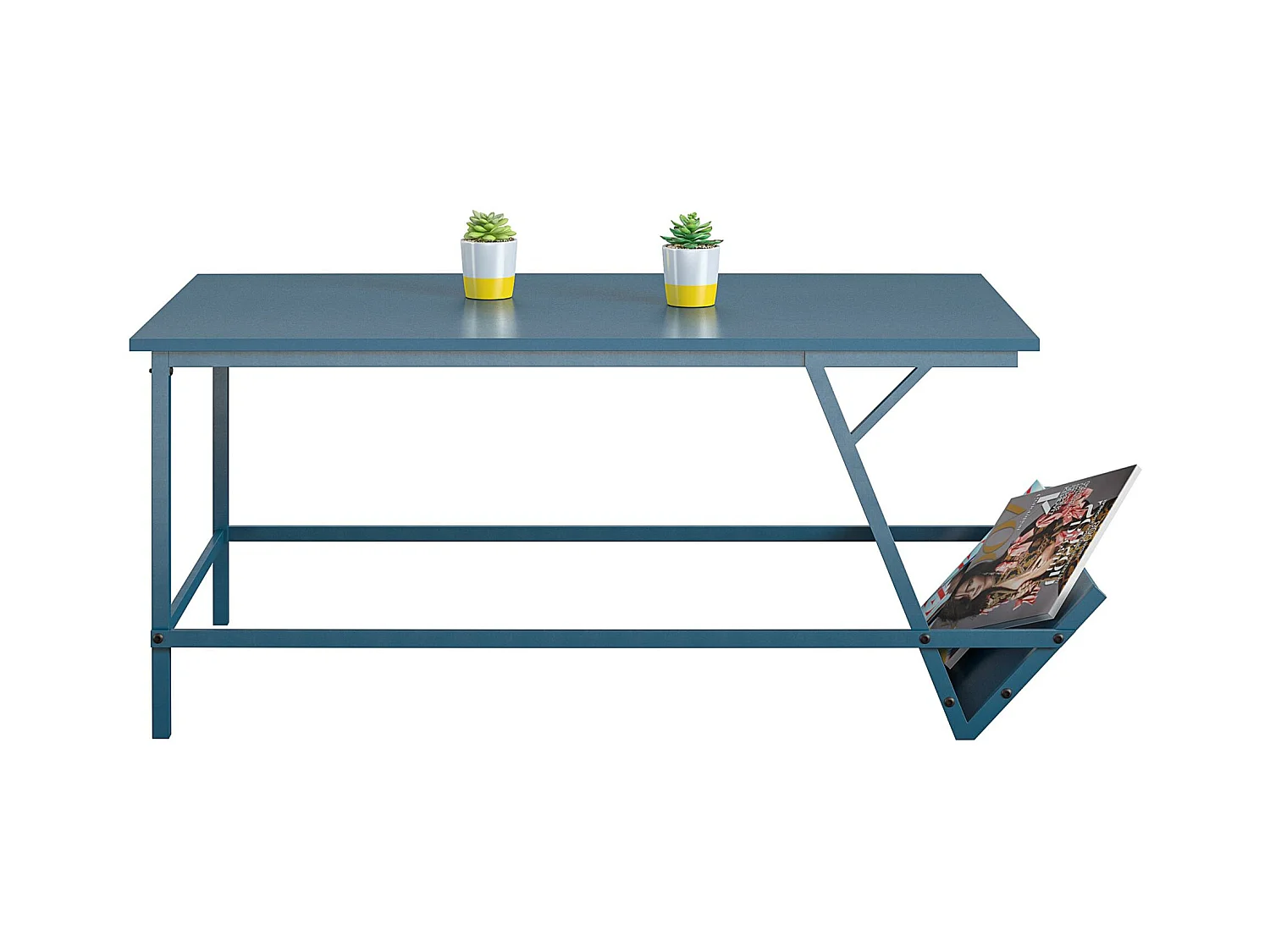 Regal | Table basse en aspect bois bleu