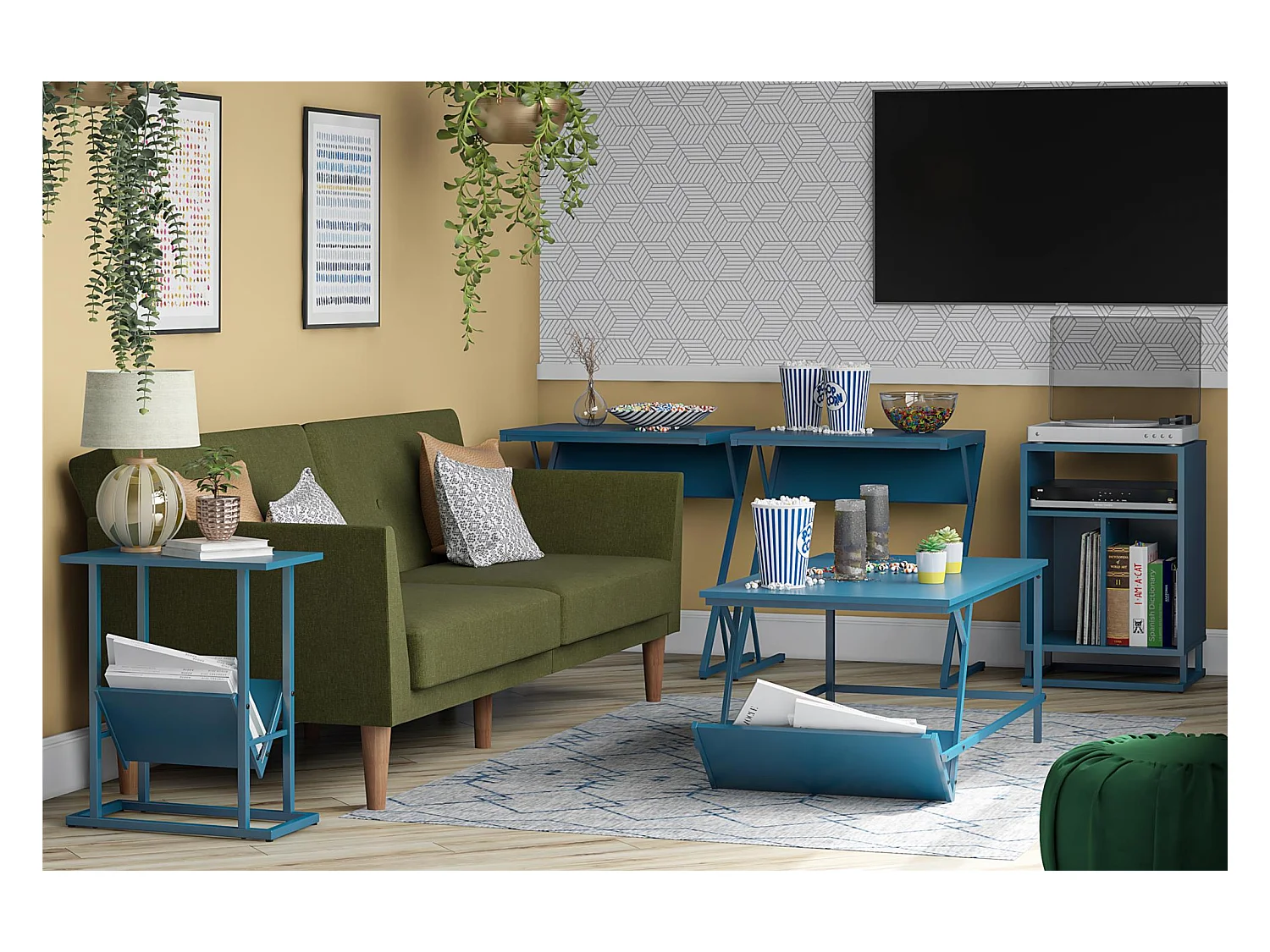 Regal | Table basse en aspect bois bleu