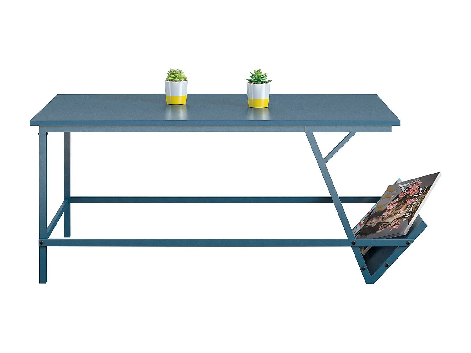 Regal | Table basse en aspect bois bleu