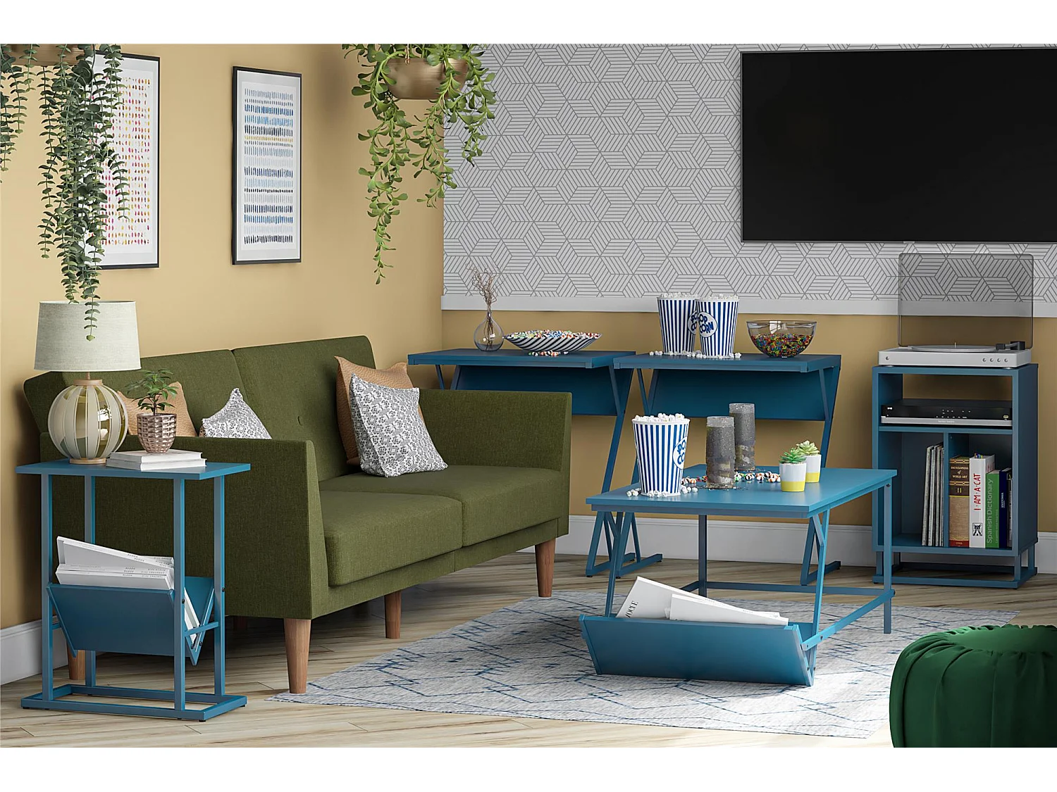 Regal | Table basse en aspect bois bleu