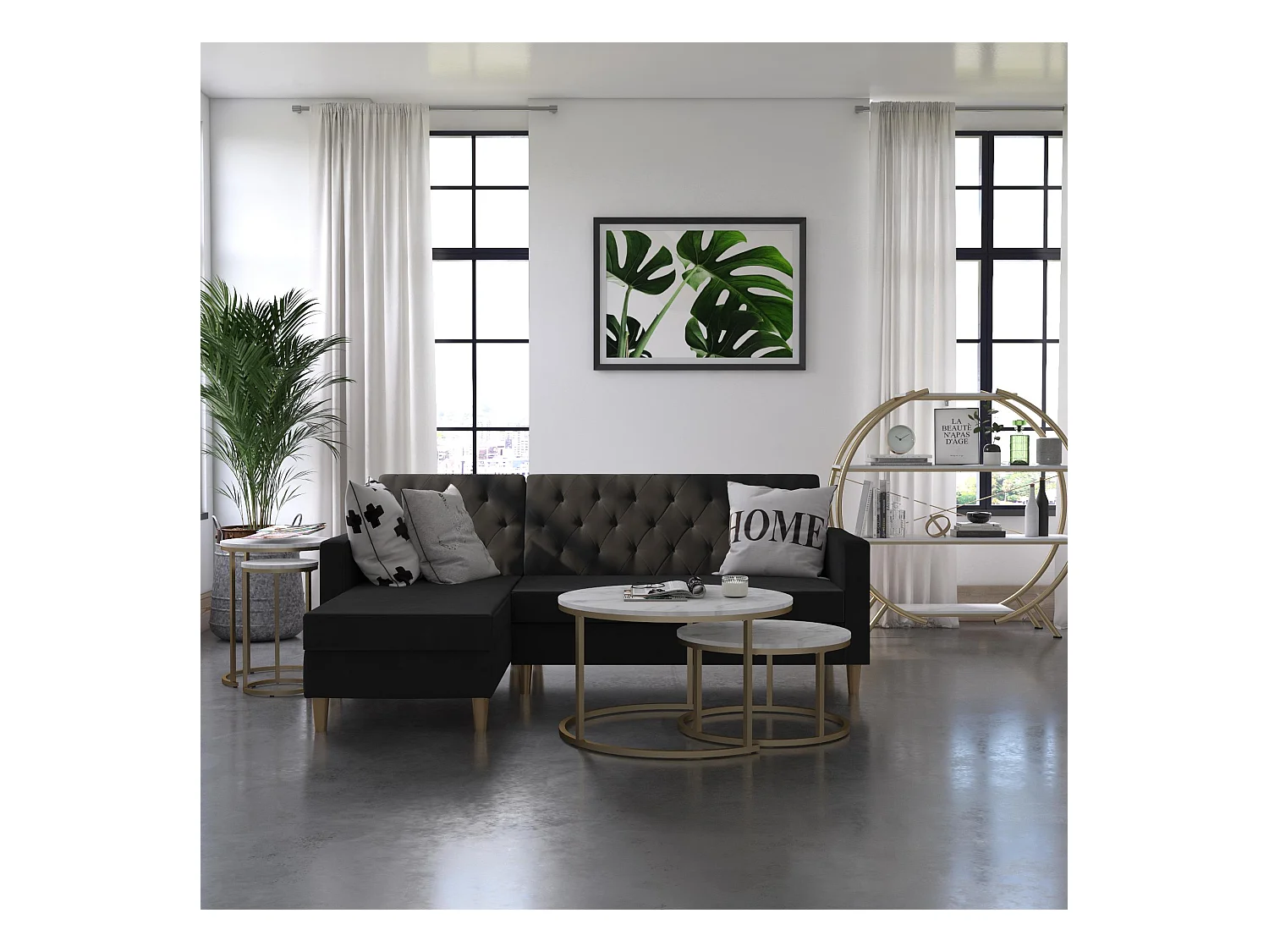 Nesting Couchtische Weißer Marmor