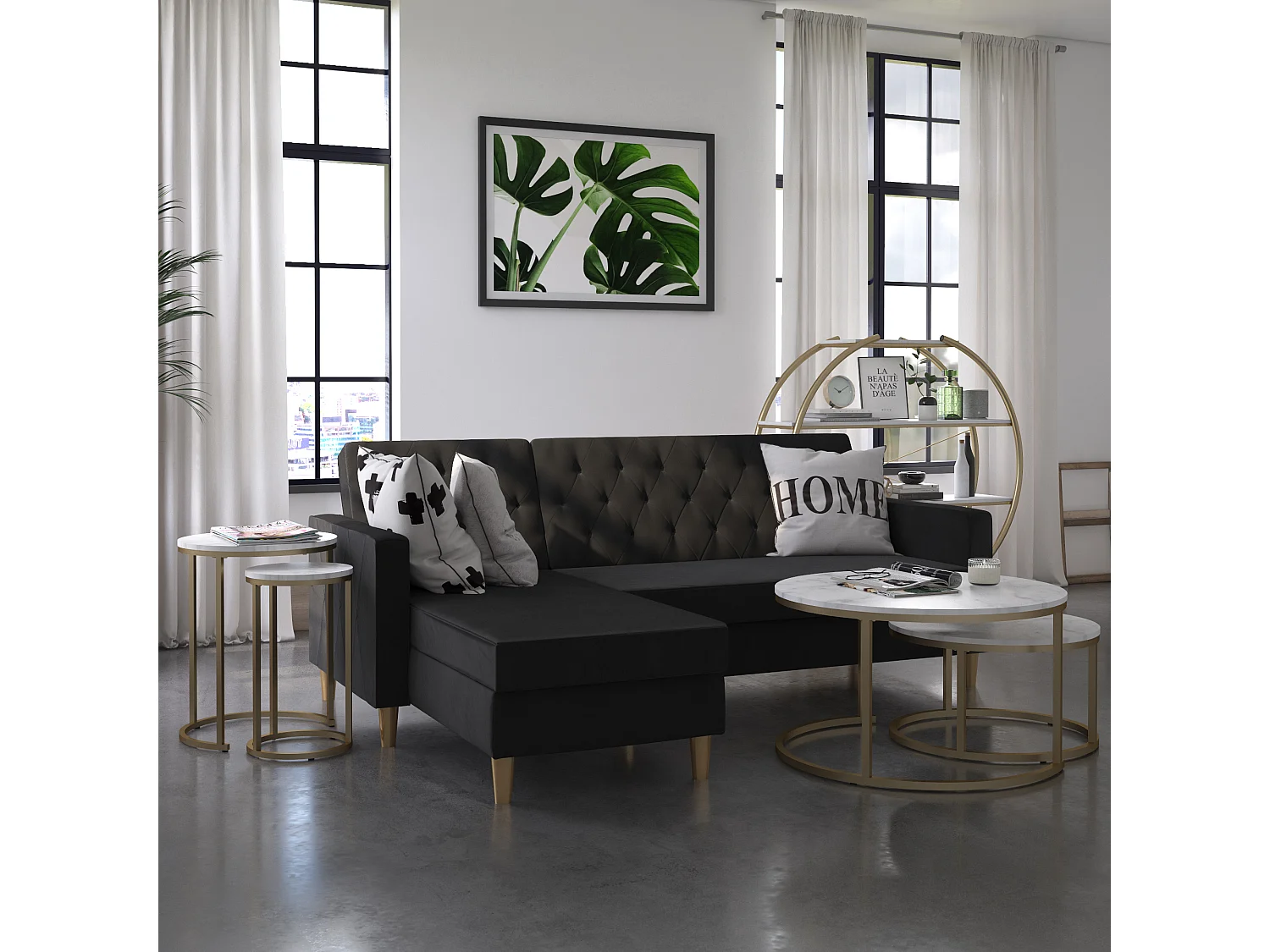 Nesting Couchtische Weißer Marmor
