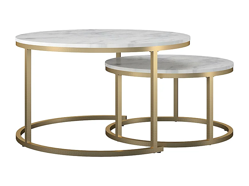 Amelia | Tables basses gigognes marbre blanc
