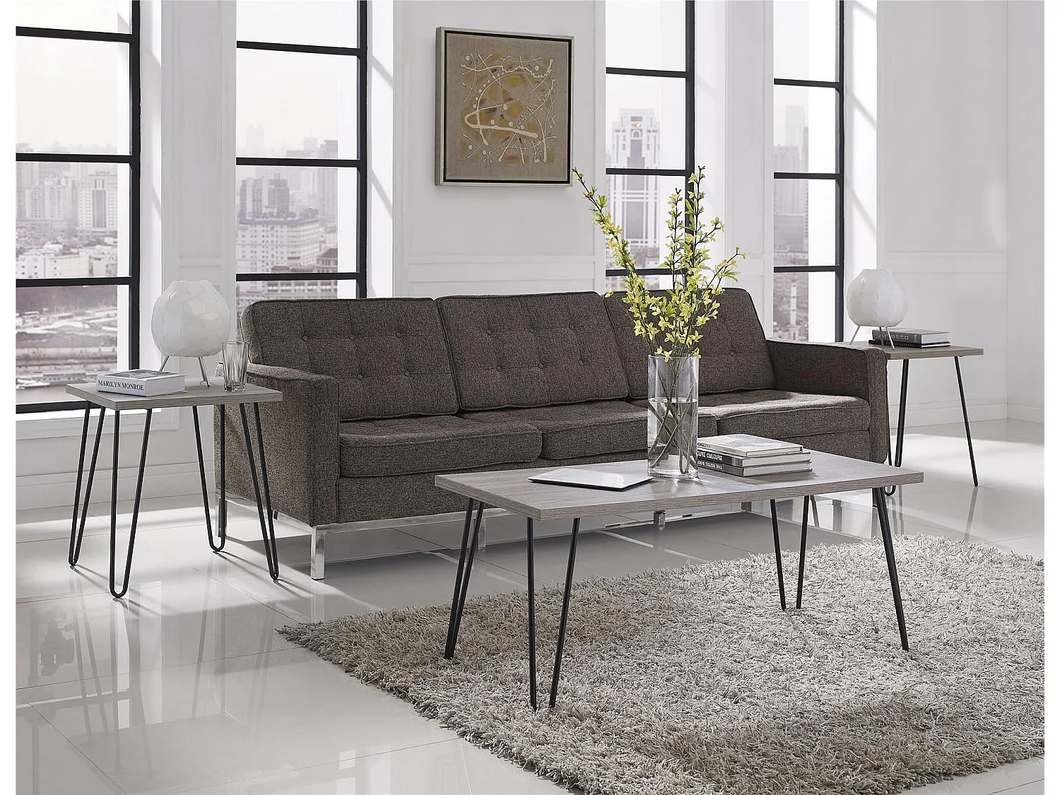 Owen | Table d'appoint en aspect chêne gris