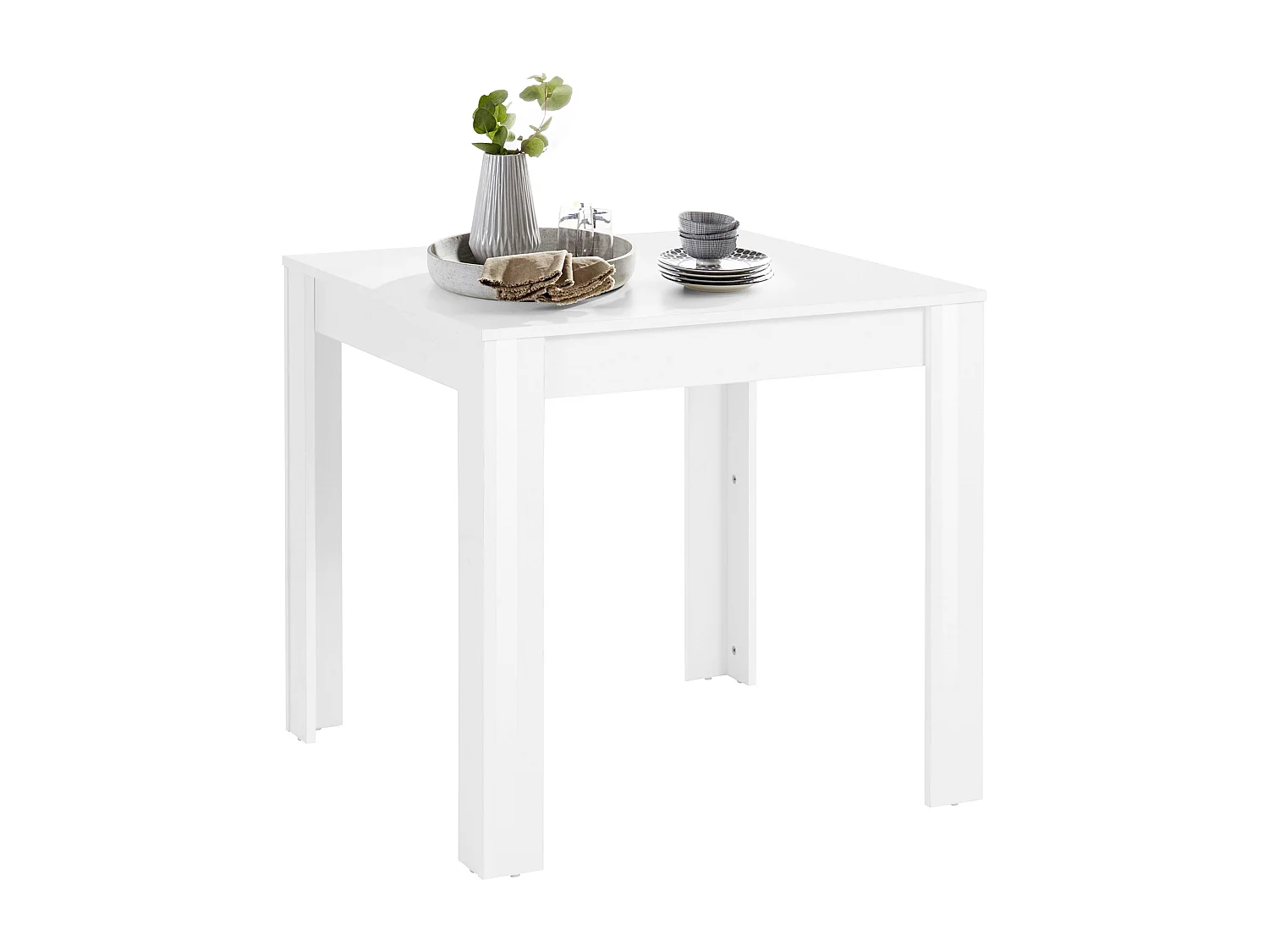 Lynn | Table de salle à manger 80x80 cm en MDF blanc