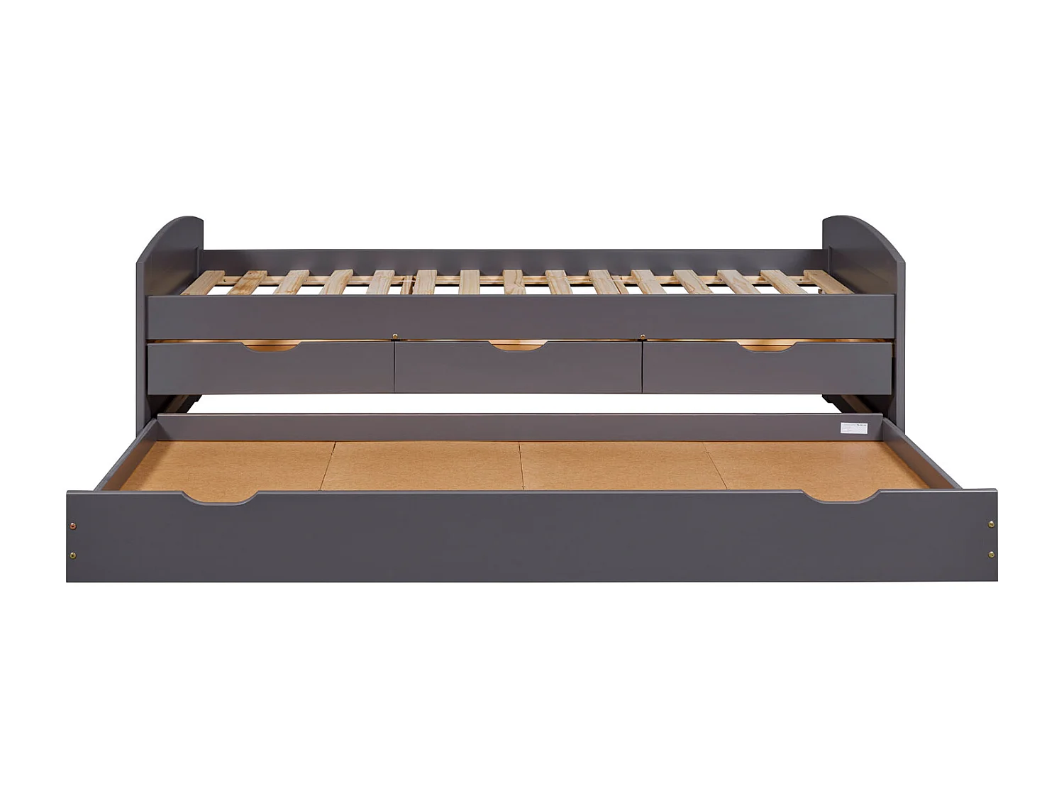 Lit Enfant avec Sommier & Tiroir "Lorie" 90x200cm Gris