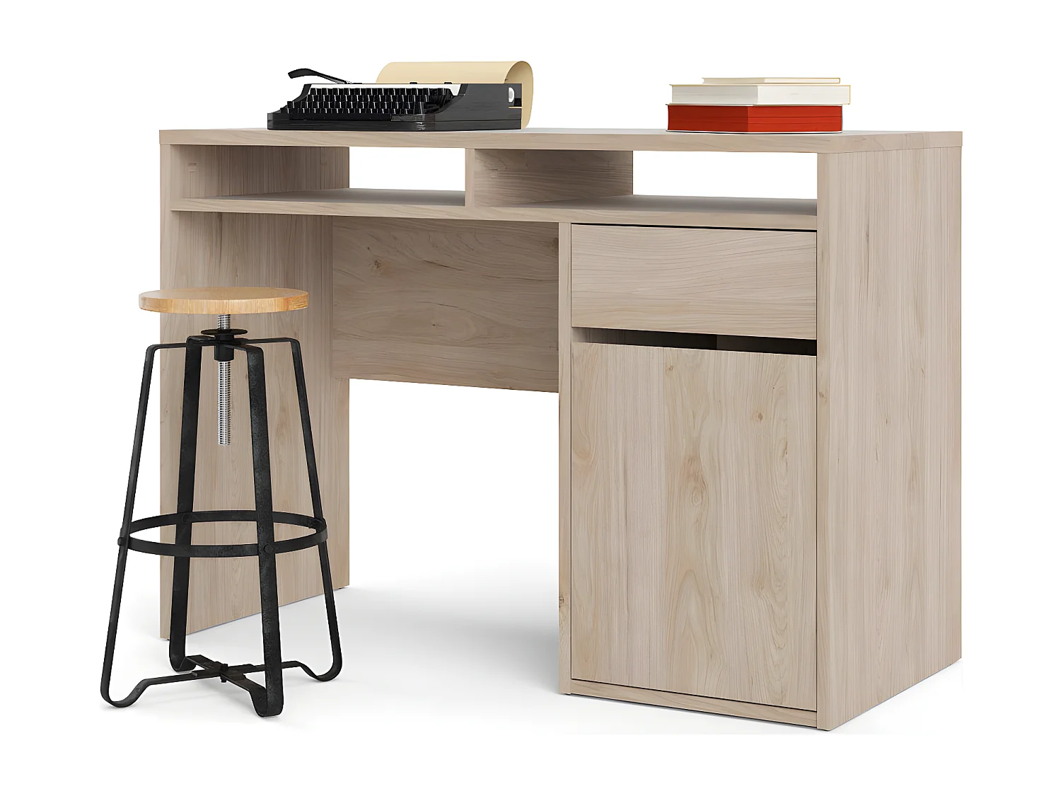 Fula bureau 1 lade en 1 deur Hickory decor.