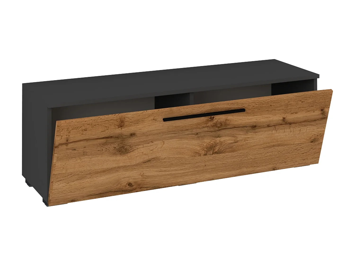 TV Furniture Arila Anthracite / honey oak H. 39 x W. 115 x D. 40 cm