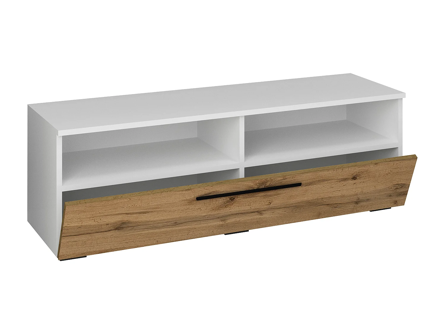 TV Furniture Arila White / Honey oak H. 39 x W. 115 x D. 40 cm