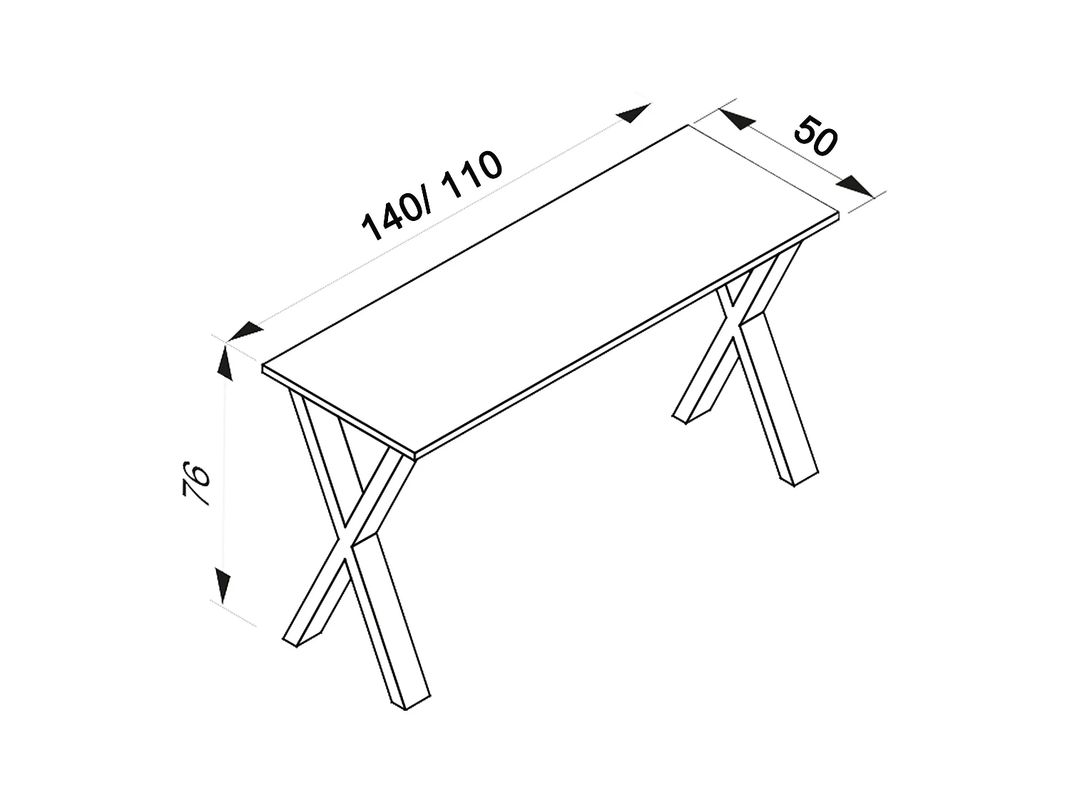 Desk Lona 0 H. 76 x W. 140 x D. 50 cm