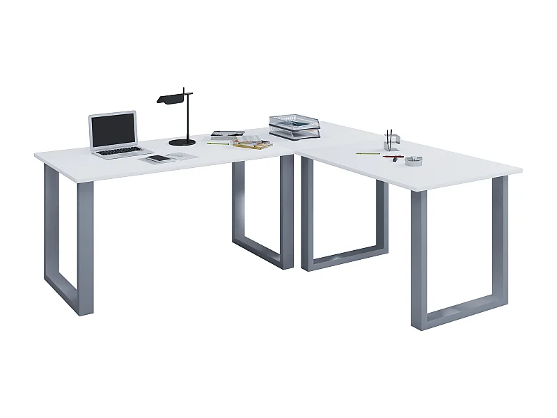 Desk Lona Silver / White H. 76 x W. 190 x D. 130 cm