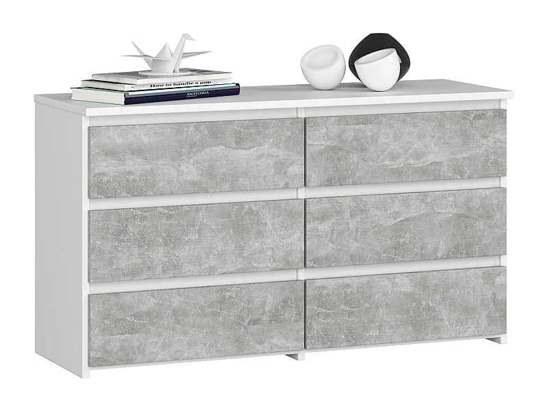 Witte|Beton Dressoir met 6 Lades - Zelfmontage - 100x57x35cm - Mat Afwerking