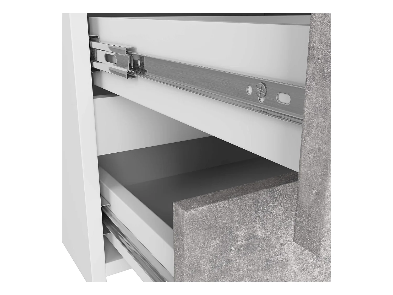 Witte|Beton Dressoir met 6 Lades - Zelfmontage - 100x57x35cm - Mat Afwerking